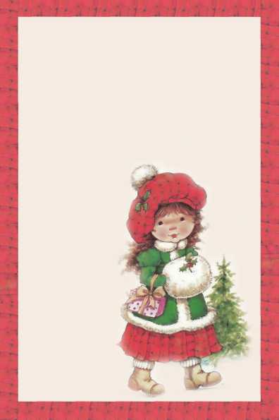 Papel de carta menina natalina Mary May sem linha