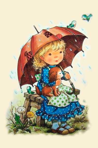 Papel de carta Mary May menina e chuva