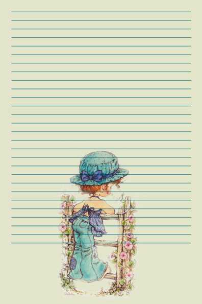 Papel de carta Sarah com linha pautada