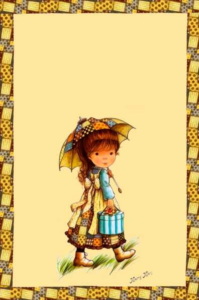 Papel de carta menina na chuva Mary May