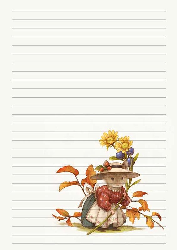 Papel de carta Ratinha com linhas pautadas