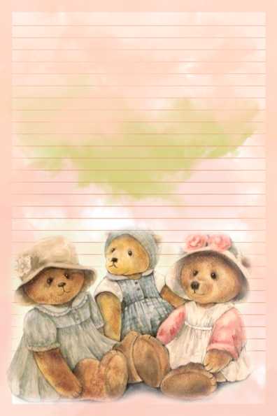 Ursinhos vintage com linhas pautadas