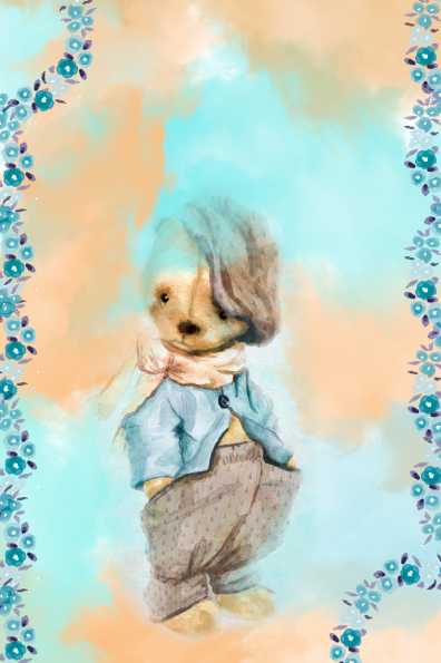 Papel de carta ursinho vintage art big