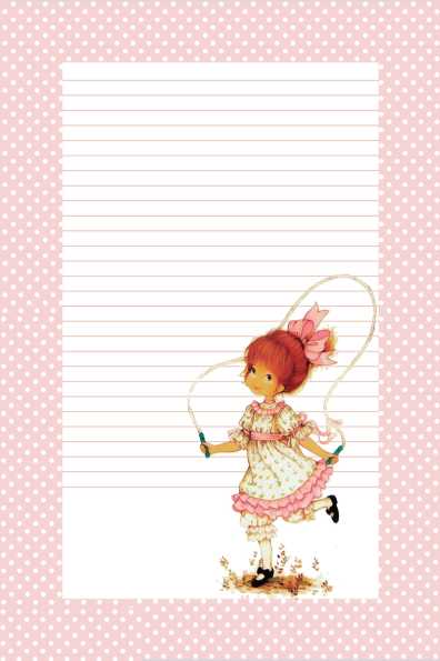 Papel de carta menina vintage com linhas pautadas