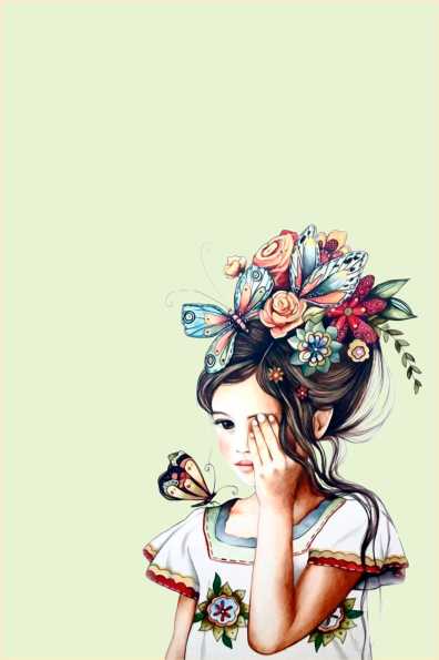 Papel de carta menina borboletas