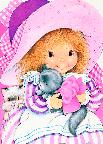 Papel de carta Boneca vintage e bichinho