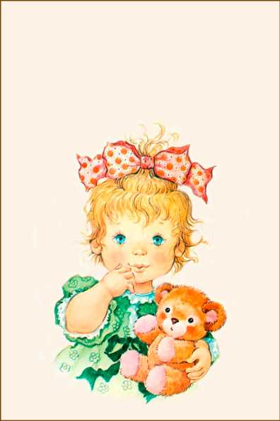 Papel de carta menina e ursinho clássico anos 80