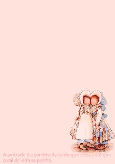 Papel de carta com frase amigas pink color Holly Hobbie