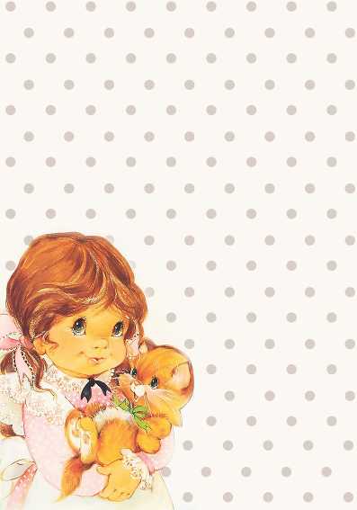 Papel de carta menina vintage poá