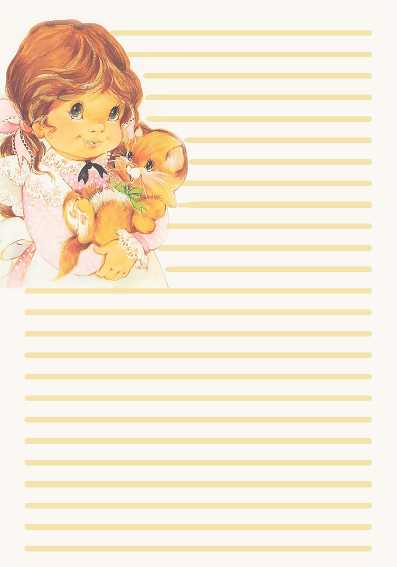 Papel de carta menina vintage linhas