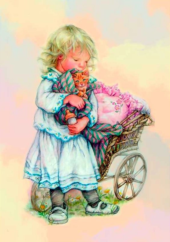 Papel de carta menino e gatinho