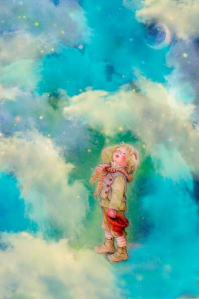 Papel de carta criança nas nuvens Lisi