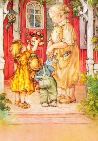 Papel de carta crianças e vovó Lisi