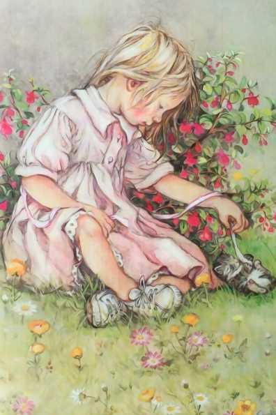 Papel de carta art big menina e gatinho Lisi