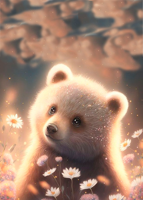 Papel de carta Ursinho na floresta