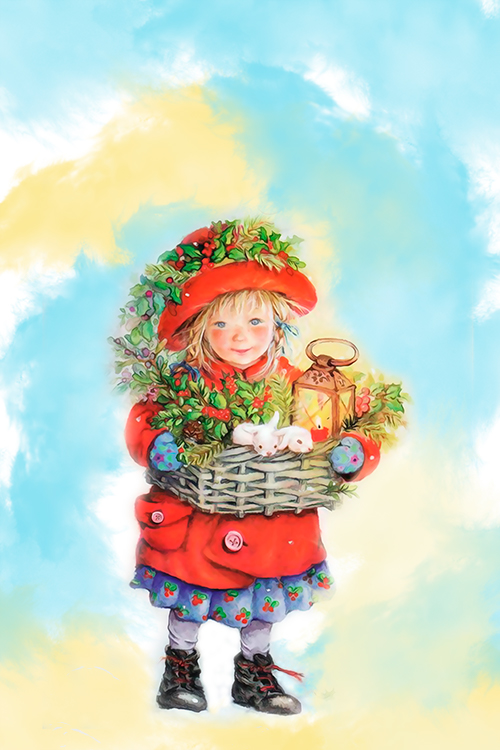 Papel de carta menina natalina Lisi