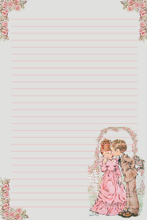 Papel de carta namorados com linhas pautadas Sarah Kay