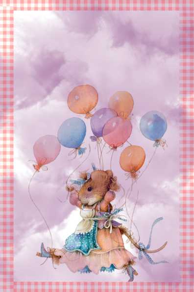 Papel de carta ratinha e balões