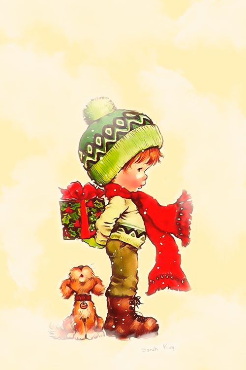 Papel de carta menino natal Sarah Kay