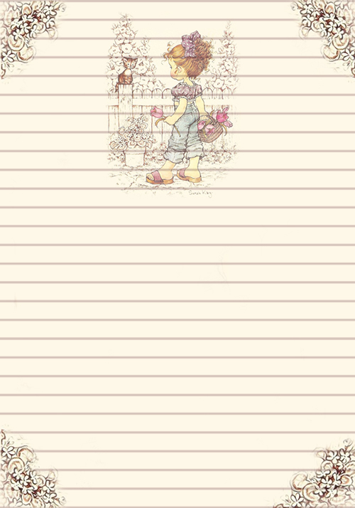 Papel de carta com linhas pautadas Sarah Kay