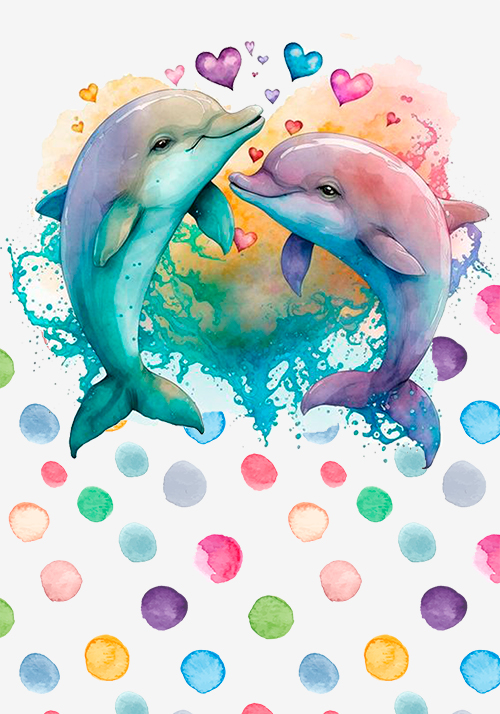 Conjunto papel de carta golfinhos