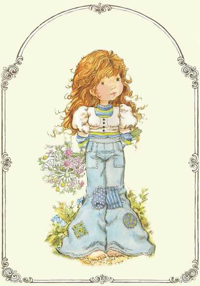 Conjunto papéis de carta Sarah Kay moldura anos 70