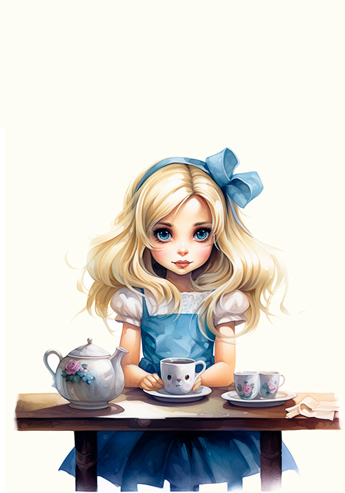 Conjunto Alice em Aquarela - 02 papéis de carta