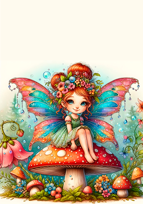 Conjunto Fada e Cogumelo - 02 papéis de carta