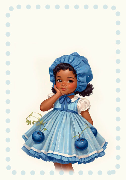 COLEÇÃO MENINAS FRUTINHAS VINTAGE - 4 PAPÉIS DE CARTA