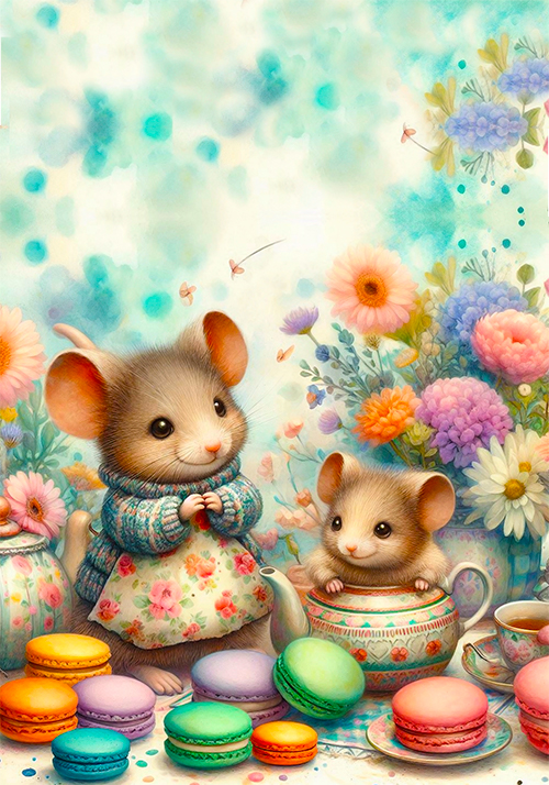 COLEÇÃO MACAROONS MOUSE - 12 PAPÉIS DE CARTA