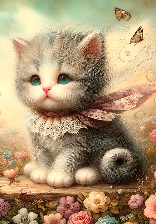 CONJUNTO PASTEL CATS - 2 PAPÉIS DE CARTA