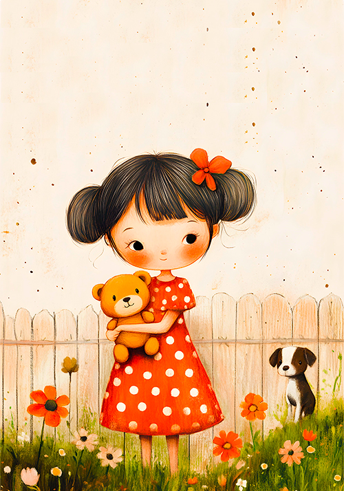 Papel de carta boneca no quintal