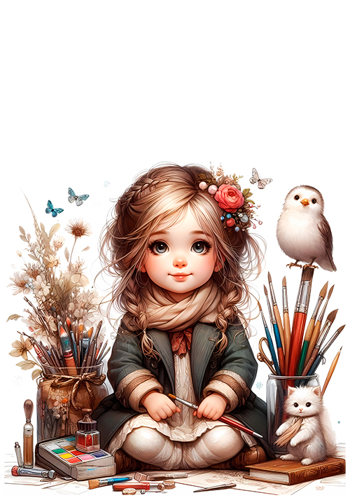 Papel de carta menininha artista