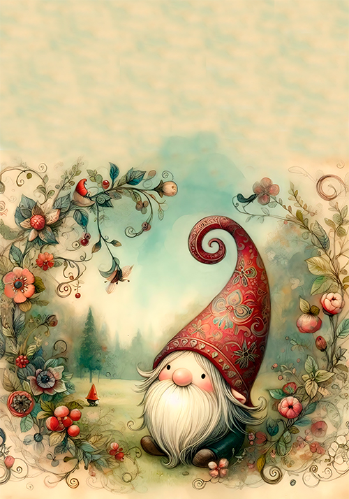 Papel de carta Gnomo Pastel