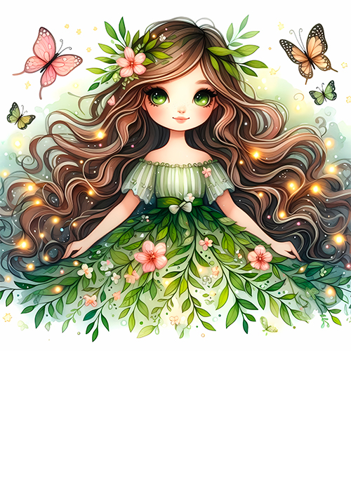 Papel de carta menina natureza