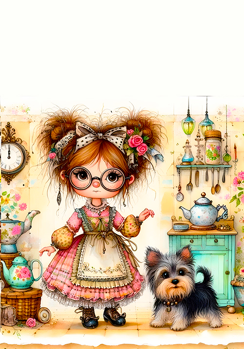 COLEÇÃO COZINHA DE BONECAS - 04 PAPÉIS DE CARTA MUITO FOFOS