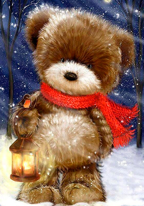 Papel de carta urso na neve