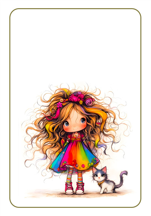 Conjunto menina do cabelinho arrepiado - 02 papéis de carta