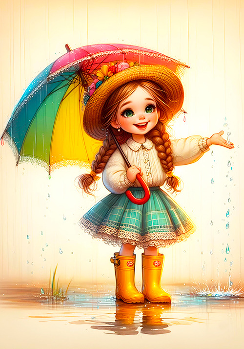 Coleção Banho de chuva - 04 papéis de carta