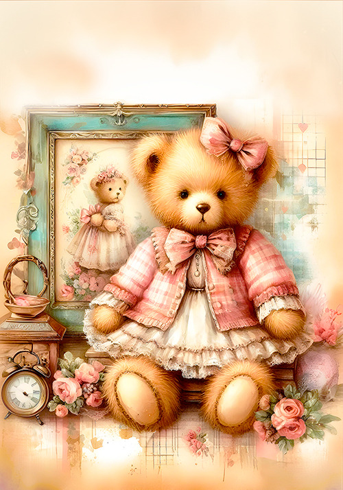 Papel de carta ursinha vintage