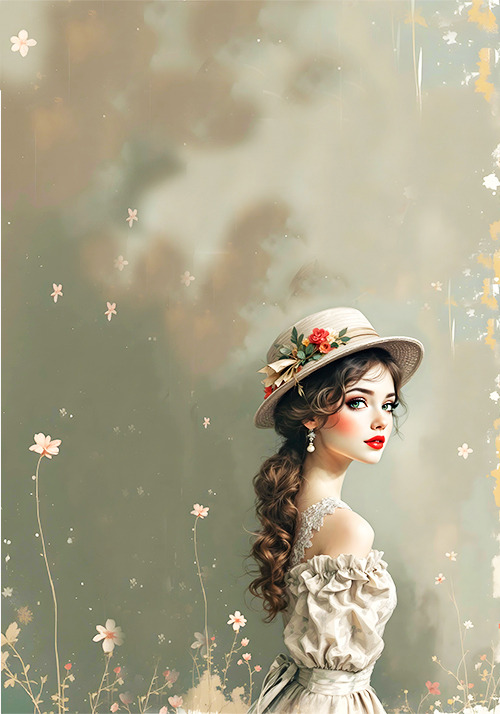 Papel de carta boneca vintage - original