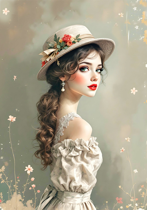 Papel de carta art big boneca vintage - original