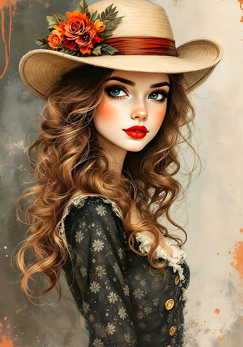 Papel de carta art big boneca vintage - original