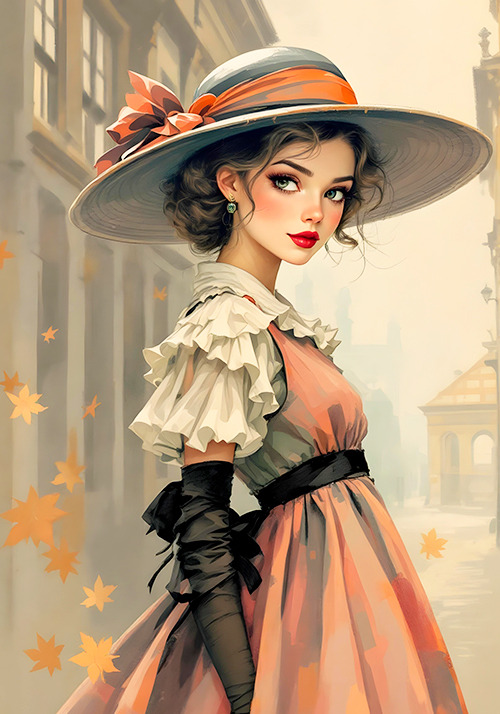 Papel de carta art big boneca vintage - original