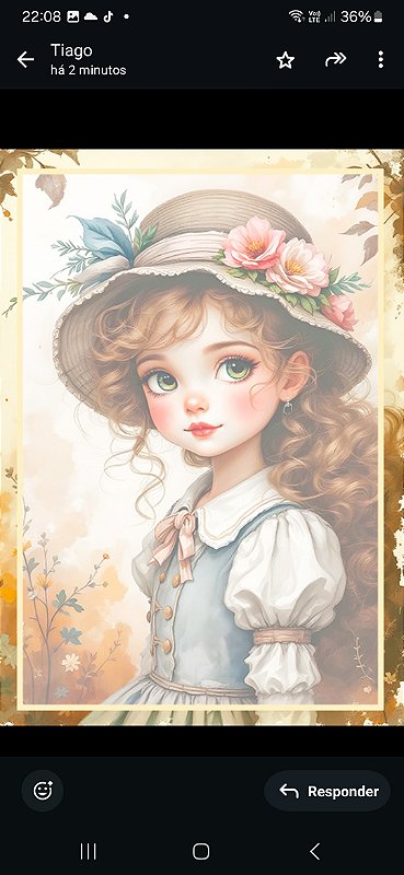 Papel de carta clarinho art big boneca vintage - original