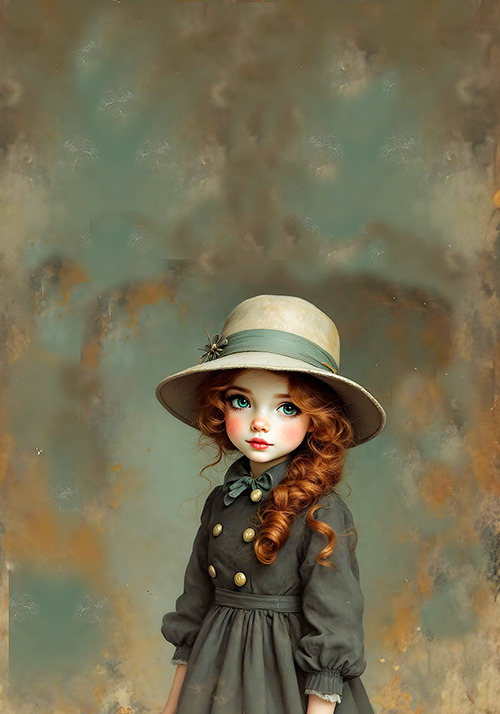 Papel de carta boneca vintage - original