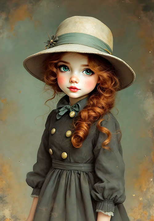 Papel de carta art big boneca vintage - original