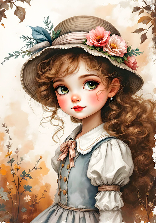 Papel de carta art big menina vintage - original