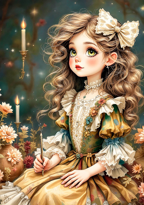 Papel de carta boneca de porcelana - original