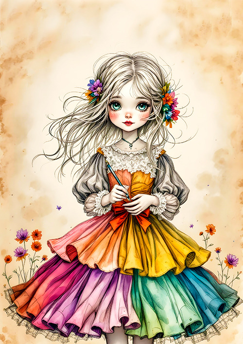 Papel de carta boneca croquí